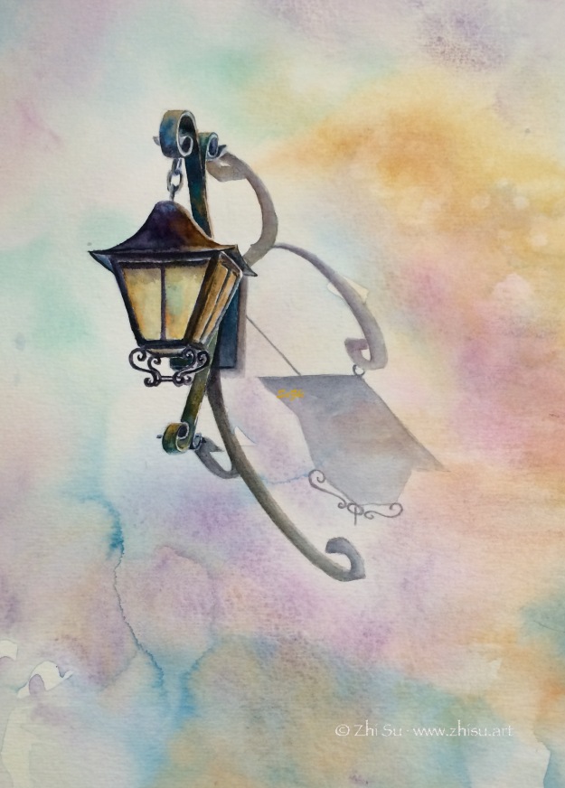 Lamp, watercolor