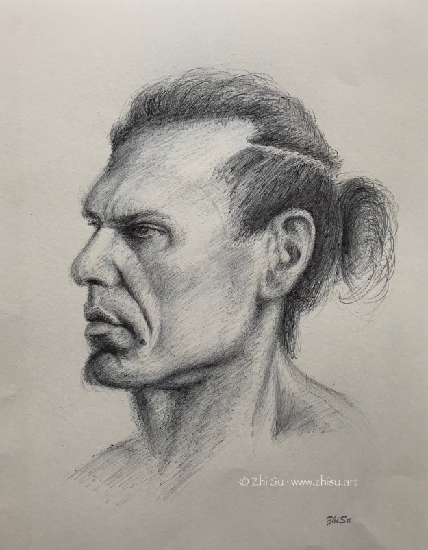 Portrait of a man, ballpoint pen