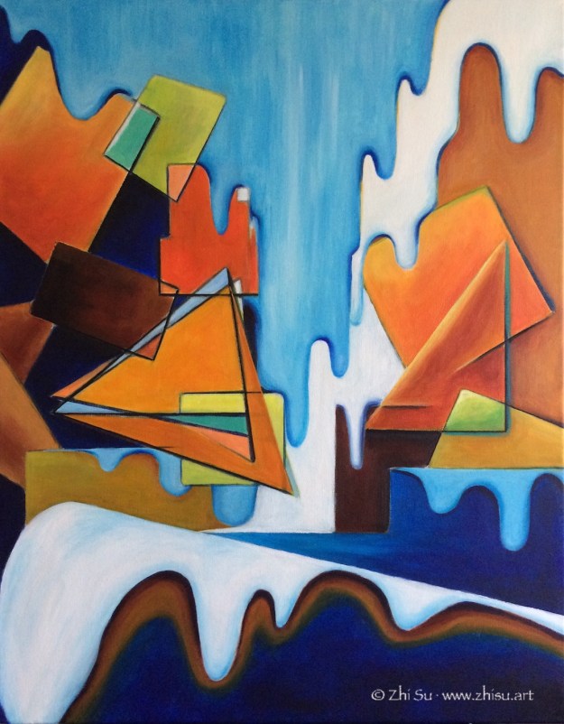 Landscape, acrylic on canvas, 24 x 30, 2017