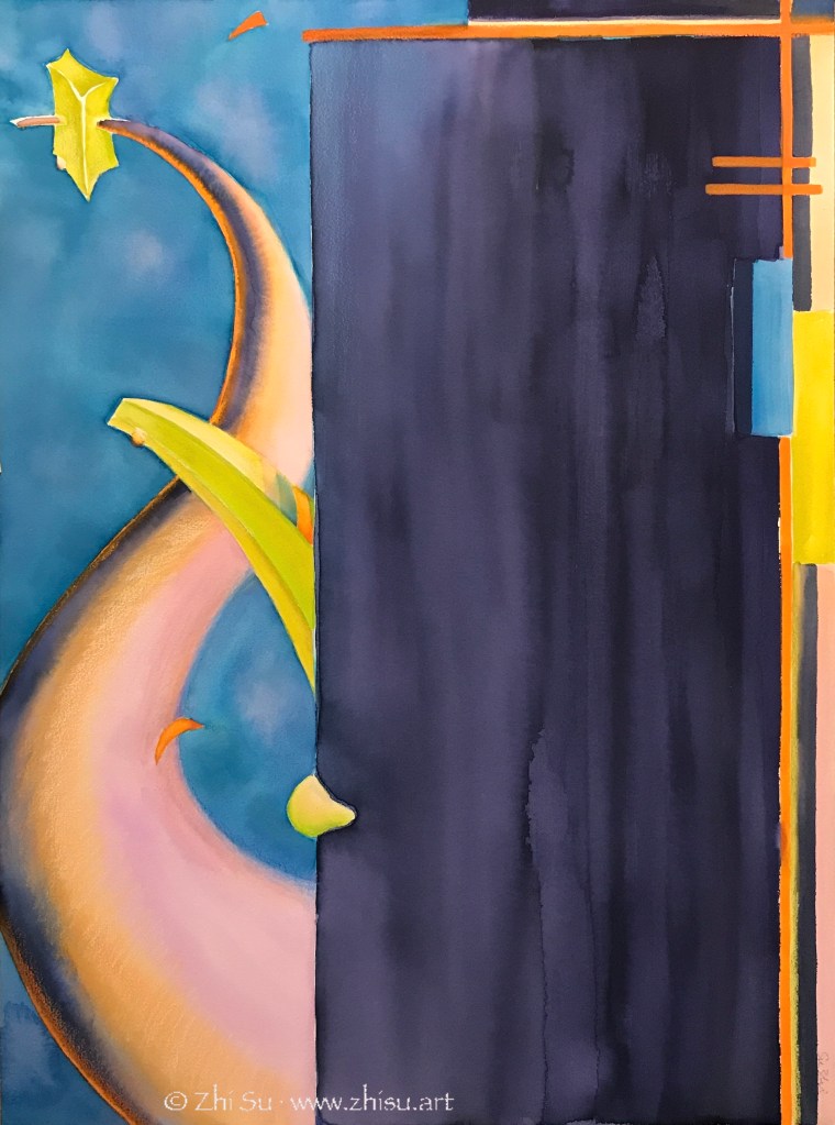 Movie Memory, abstract watercolor on paper